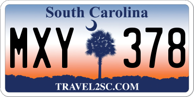 SC license plate MXY378
