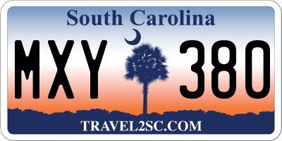 SC license plate MXY380
