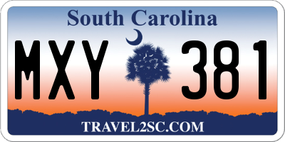 SC license plate MXY381