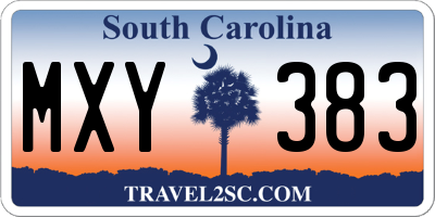 SC license plate MXY383