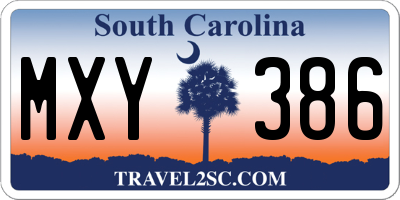 SC license plate MXY386