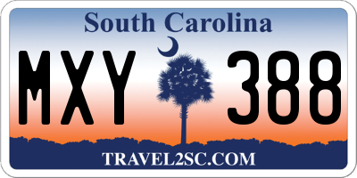 SC license plate MXY388
