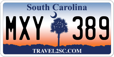 SC license plate MXY389