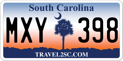 SC license plate MXY398