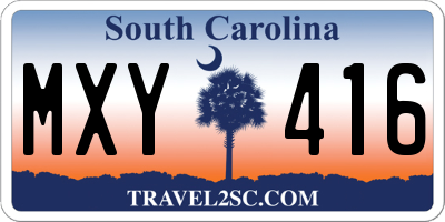 SC license plate MXY416