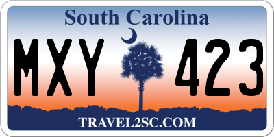SC license plate MXY423