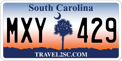 SC license plate MXY429