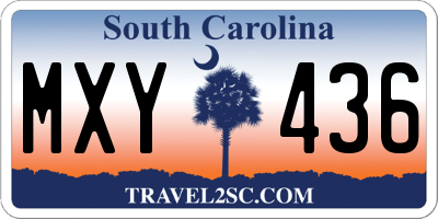 SC license plate MXY436
