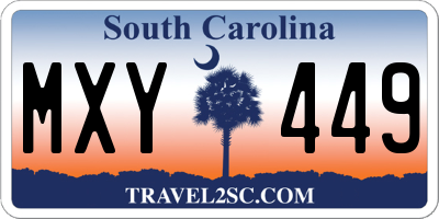 SC license plate MXY449