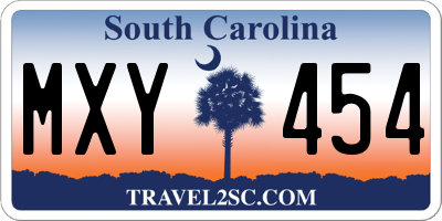 SC license plate MXY454