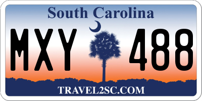 SC license plate MXY488
