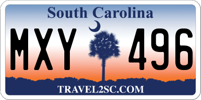 SC license plate MXY496