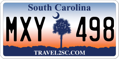 SC license plate MXY498