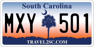 SC license plate MXY501