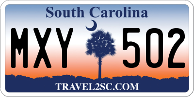 SC license plate MXY502