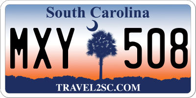 SC license plate MXY508