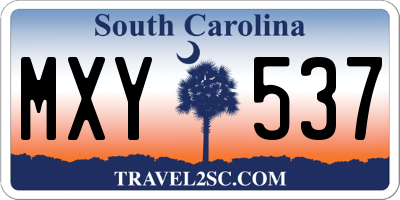 SC license plate MXY537