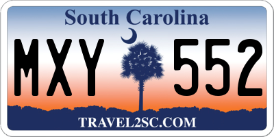SC license plate MXY552