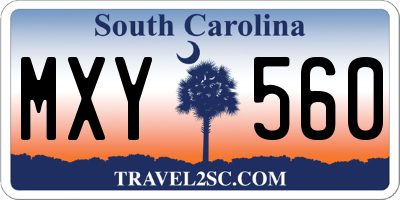 SC license plate MXY560