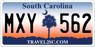 SC license plate MXY562