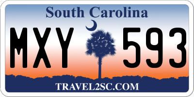 SC license plate MXY593