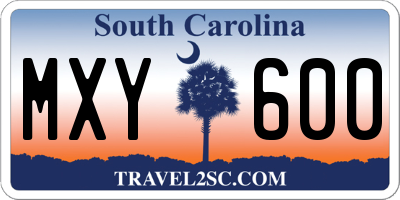 SC license plate MXY600