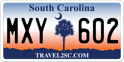 SC license plate MXY602
