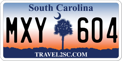 SC license plate MXY604