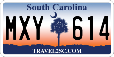 SC license plate MXY614
