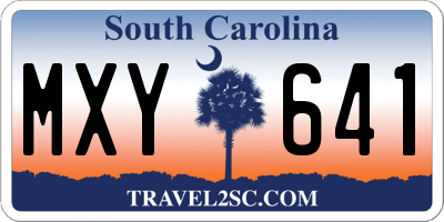 SC license plate MXY641