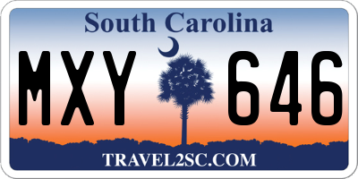 SC license plate MXY646