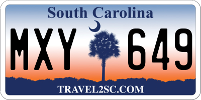 SC license plate MXY649