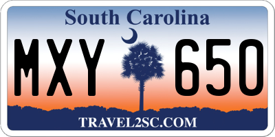 SC license plate MXY650