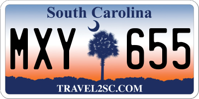 SC license plate MXY655