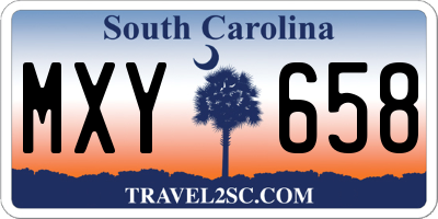 SC license plate MXY658