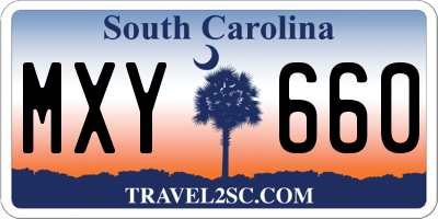 SC license plate MXY660