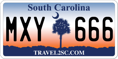SC license plate MXY666