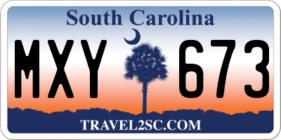 SC license plate MXY673