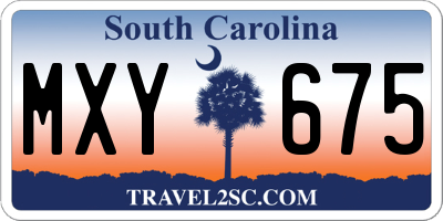 SC license plate MXY675