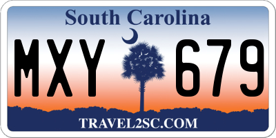 SC license plate MXY679