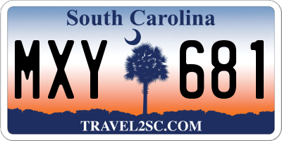 SC license plate MXY681