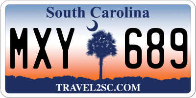 SC license plate MXY689