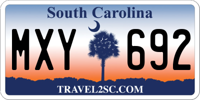 SC license plate MXY692