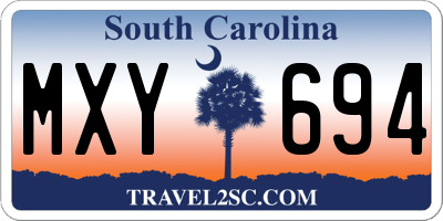 SC license plate MXY694