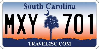 SC license plate MXY701