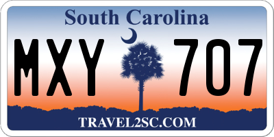 SC license plate MXY707