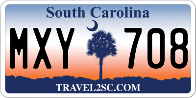 SC license plate MXY708