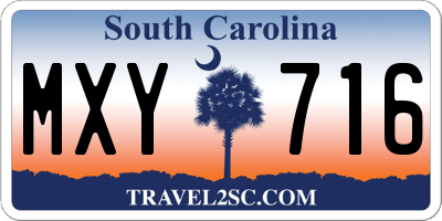 SC license plate MXY716