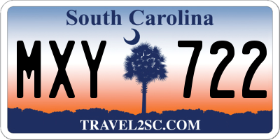 SC license plate MXY722