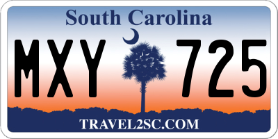 SC license plate MXY725